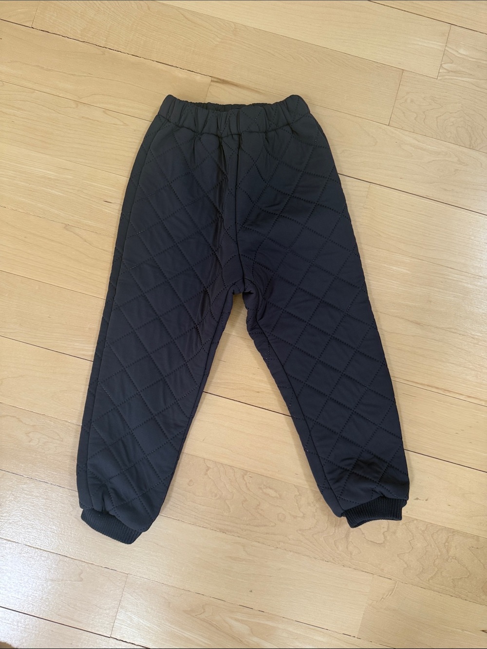 Quilted Black Kids Jogger Sweatpants